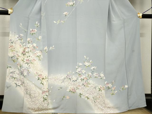 平和屋着物●訪問着　友禅　作家物　枝花文　暈し染め　正絹　逸品　AABF9029ck_2