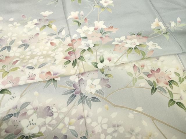 平和屋着物●訪問着　友禅　作家物　枝花文　暈し染め　正絹　逸品　AABF9029ck_4
