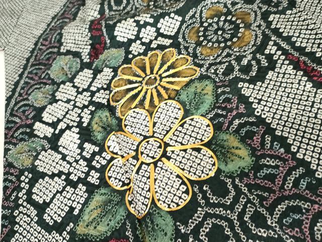 平和屋着物○豪華振袖 総絞り 駒刺繍 吉祥草花文 金彩 正絹 逸品