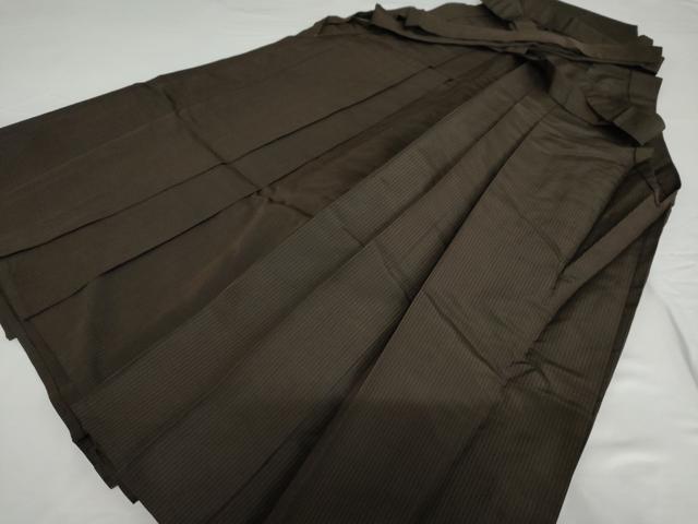 平和屋着物●男性　馬乗り袴　縞　正絹　逸品　AABF9158cs
