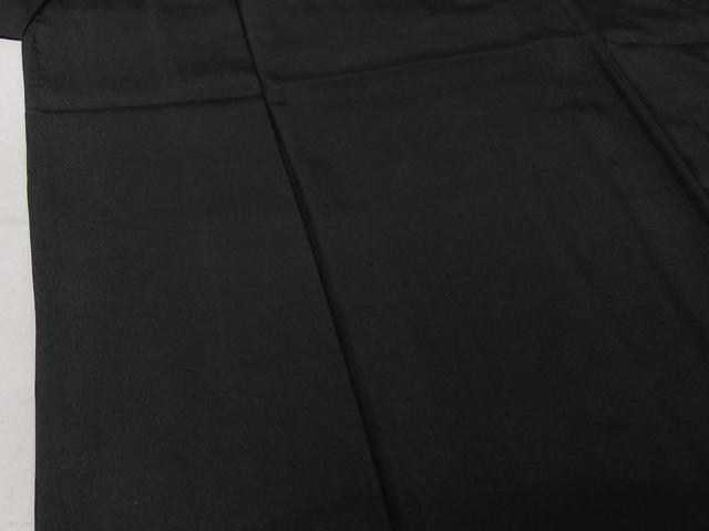 平和屋着物▽男性　黒紋付　単衣　羽織セット　暗黒色　正絹　逸品　AABF9170jh_2