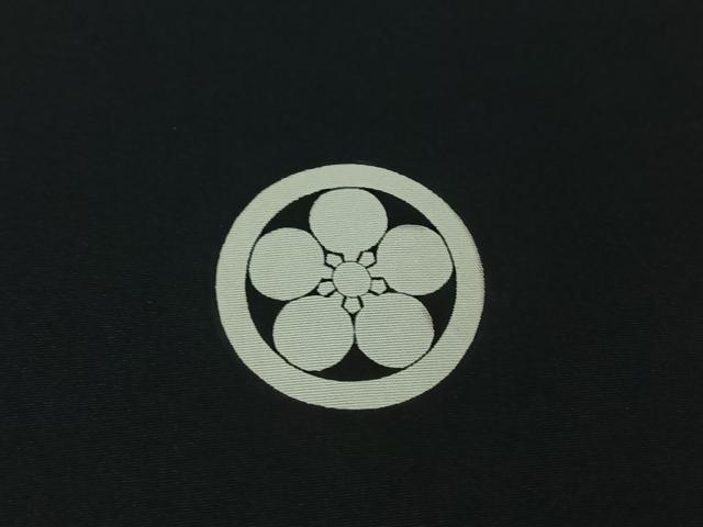 平和屋着物▽男性　黒紋付　単衣　羽織セット　暗黒色　正絹　逸品　AABF9170jh_7
