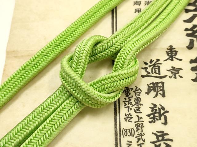 平和屋着物○極上 有職組紐道明 帯締め 冠組 萌黄色 宮内庁御用 国立 平和屋着物○極上 有職組紐道明 帯締め 冠組 萌黄色 宮内庁御用 国立