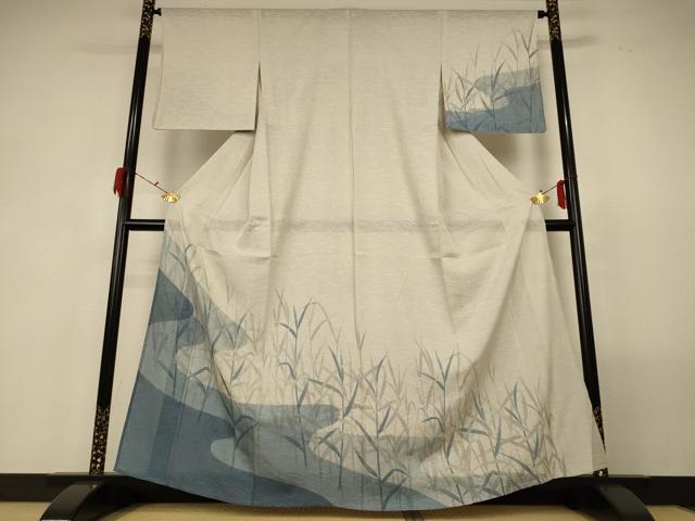 平和屋着物＊夏物　訪問着　絽　流水枝葉文　正絹　逸品　AABF9423jd