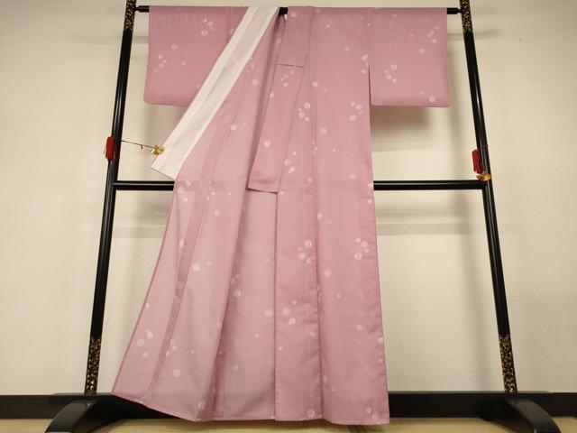 平和屋着物＊夏物　小紋　絽　丸文　洗える着物　AABF9425jd_2