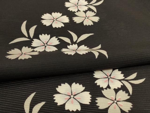 平和屋着物＊夏物　小紋　絽　舞花文　正絹　逸品　AABF9428jd_4