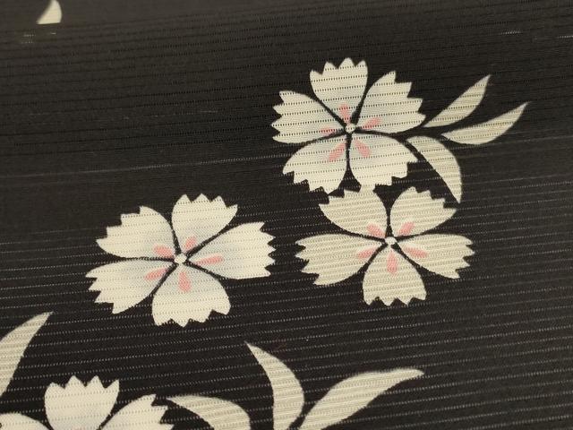 平和屋着物＊夏物　小紋　絽　舞花文　正絹　逸品　AABF9428jd_5