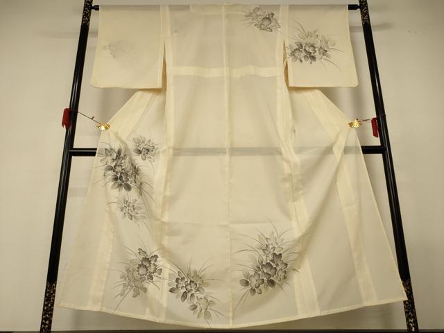 平和屋着物＊夏物　訪問着　絽　草花文　洗える着物　AABF9454jd
