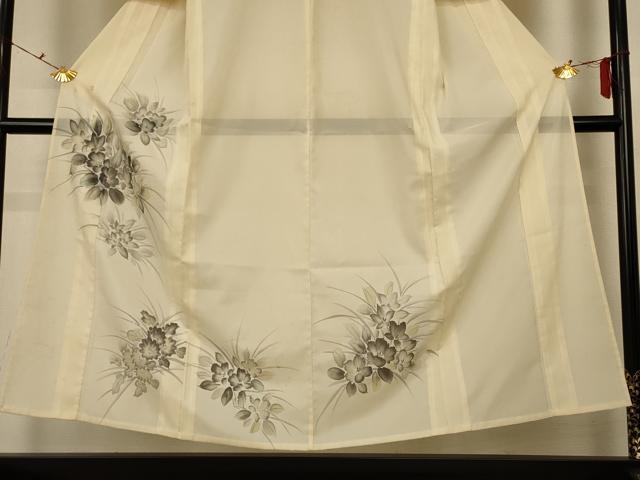 平和屋着物＊夏物　訪問着　絽　草花文　洗える着物　AABF9454jd_2