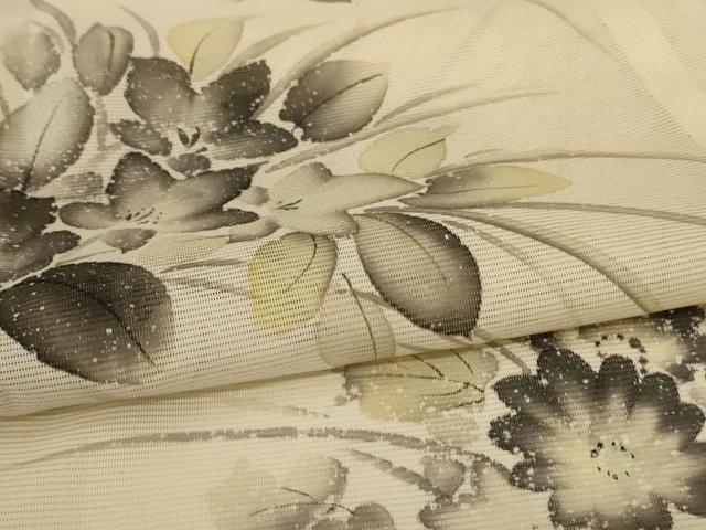 平和屋着物＊夏物　訪問着　絽　草花文　洗える着物　AABF9454jd_4
