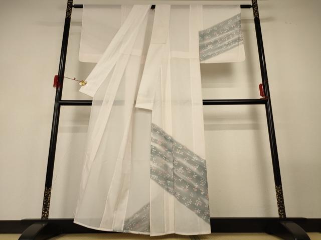 平和屋着物＊夏物　訪問着　絽　舞花文　洗える着物　AABF9463jd_1