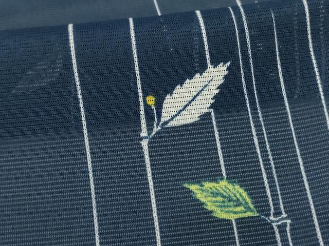 平和屋着物＊夏物　小紋　絽　舞葉文　洗える着物　AABF9469jd_4