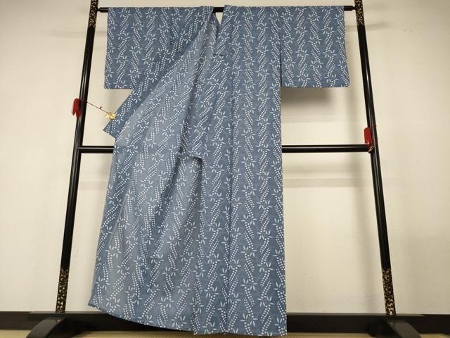 平和屋着物＊夏物　小紋　紗　草花文　洗える着物　AABF9506jd_1