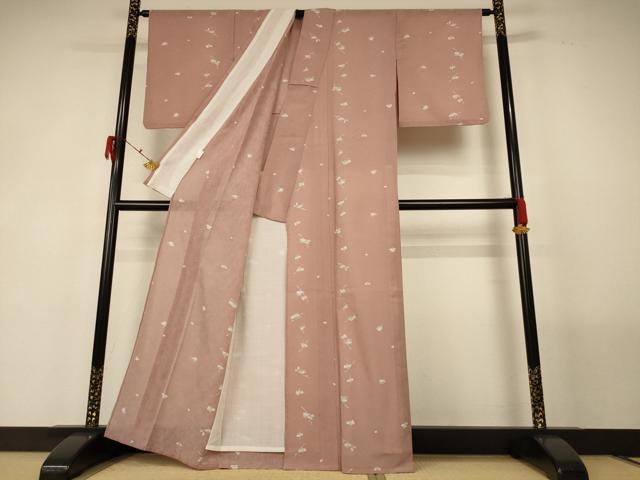 平和屋着物＊夏物　小紋　紗　舞花文　洗える着物　AABF9508jd_2