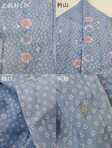 平和屋着物＊夏物　小紋　絽　花尽くし　洗える着物　AABF9514jd_7