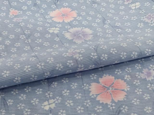 平和屋着物＊夏物　小紋　絽　花尽くし　洗える着物　AABF9514jd_4