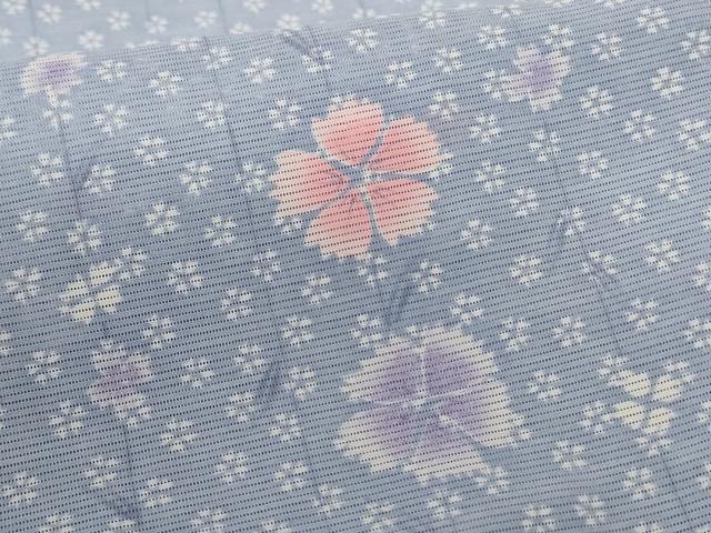 平和屋着物＊夏物　小紋　絽　花尽くし　洗える着物　AABF9514jd_5
