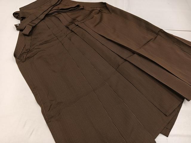 平和屋着物●男性　馬乗り袴　縞　正絹　逸品　AABF9532ph