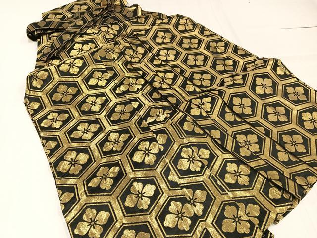 平和屋着物●男性　馬乗り袴　亀甲花文　黒地　金糸　AABF9535ph 23,400円