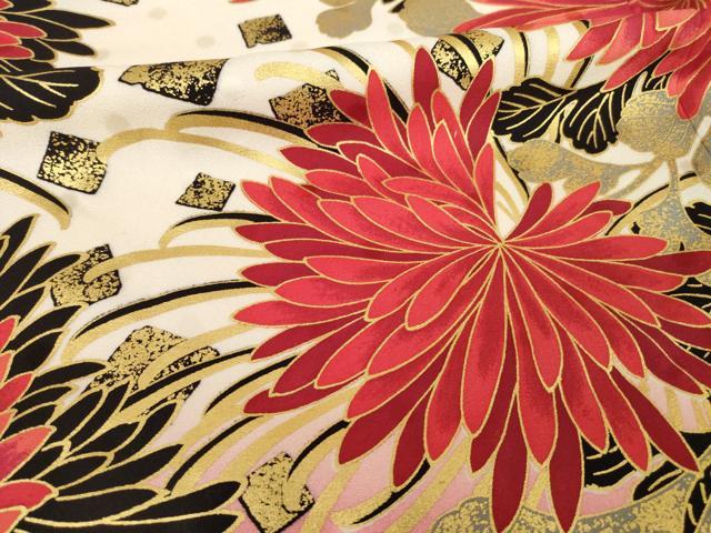 平和屋着物●Luxjewel　振袖　刺繍　菊　暈し染め　金彩　ロング丈　正絹　逸品　AABF9610ck 平和屋着物○Luxjewel 振袖 刺繍 菊 暈し染め 金彩 ロング丈 正絹 逸品