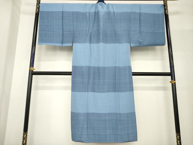 平和屋着物●男性　長襦袢　袷　横段格子文　正絹　逸品　AABF9624ck