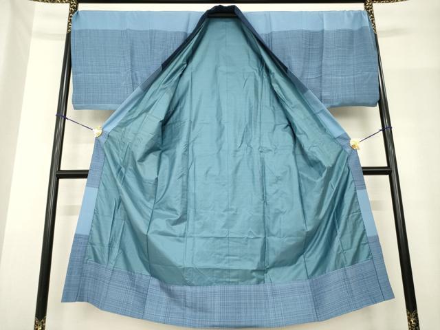 平和屋着物○男性 長襦袢 袷 横段格子文 正絹 逸品 AABF9624ck 【公式