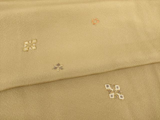 平和屋着物●上質な小紋　総刺繍　唐花舞　特殊堅牢染　手縫工芸　金糸　正絹　逸品　未使用　AABF9649ck_4
