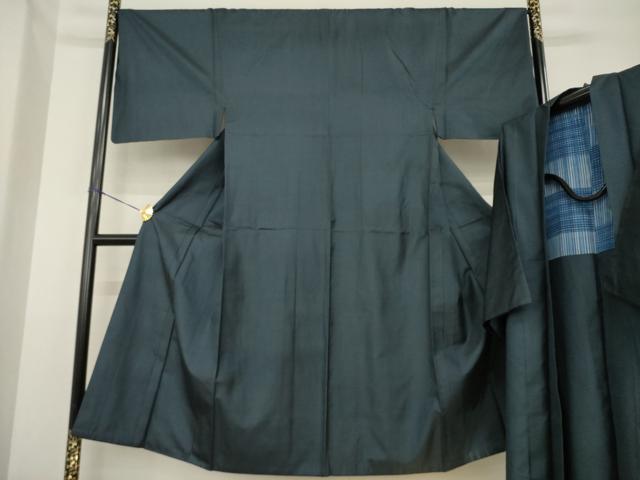 平和屋着物●男性　本場大島紬　アンサンブル　100亀甲　総詰め　キングサイズ　正絹　逸品　AABF9670ck