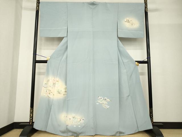 平和屋着物●訪問着　友禅　草花文　暈し染め　正絹　逸品　AABG4546fy 平和屋着物○訪問着 友禅 風景花文 暈し染め 正絹 逸品 AABF9679ckの