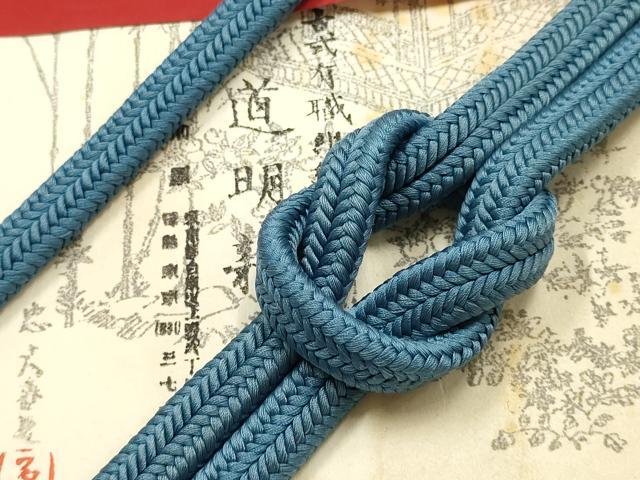 平和屋着物●極上　有職組紐道明　帯締め　冠組　紺鼠色　宮内庁御用　国立博物館御用　東京芸術大学御用　逸品　AABF9821ay