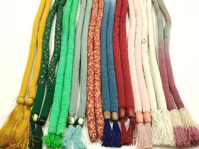 平和屋着物●和装小物　上質な帯締め10本セット　丸ぐけ　刺繍　花柄　暈し　金彩　撚り房　逸品　AABF9905ay