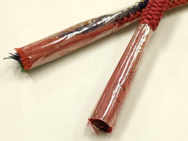 平和屋本店●和装小物　帯締め・帯揚げセット　振袖用　総絞り　舞蝶文　金糸　金彩　逸品　未使用　AABF9941ay_3