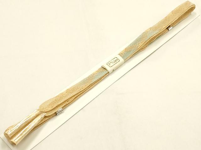 平和屋本店＊夏物　和装小物　帯締め・帯揚げセット　平組　レース組　垂れ葉文　逸品　未使用　AABF9950ay