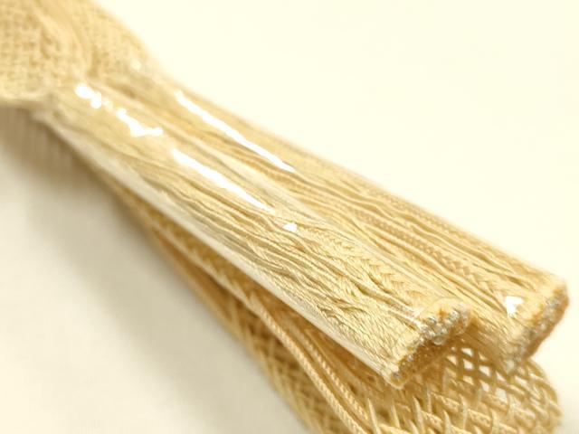 平和屋本店＊夏物　和装小物　帯締め・帯揚げセット　平組　レース組　垂れ葉文　逸品　未使用　AABF9950ay