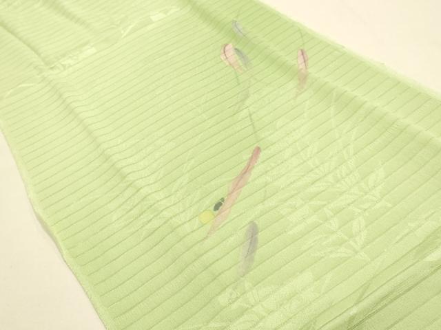 平和屋本店＊夏物　和装小物　帯締め・帯揚げセット　平組　レース組　枝葉文　暈し染め　金糸　逸品　未使用　AABF9952ay