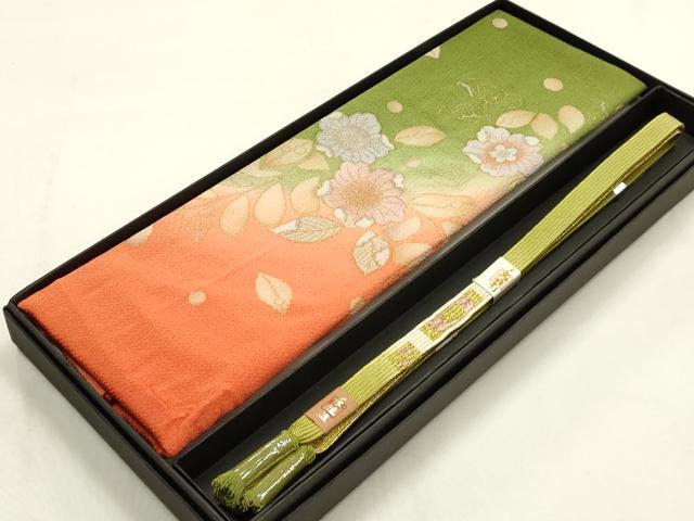 平和屋着物●和装小物　帯締め・帯揚げセット　高麗組　辻が花　暈し染め　金糸　金彩　撚り房　逸品　AABF9955ay