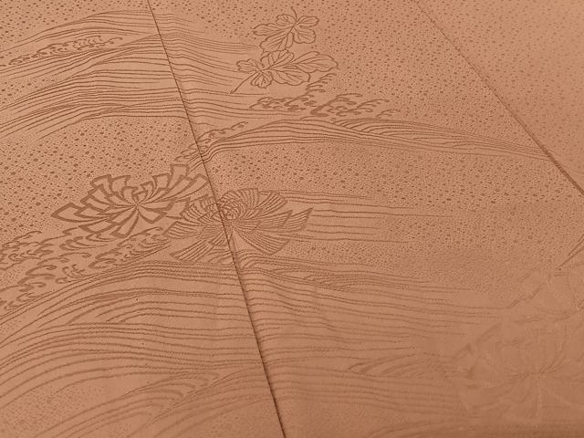 平和屋着物▽豪華色留袖　単衣　立波花地紋　鴇浅葱色　正絹　逸品　AABG0221jh_3