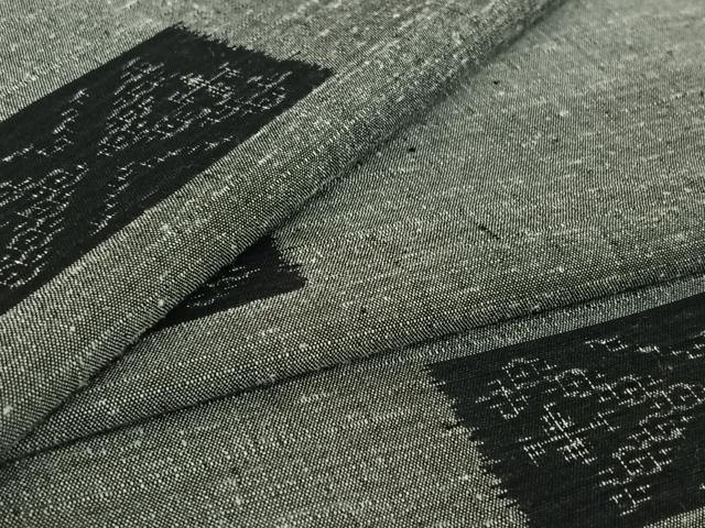 平和屋着物▽上質な紬　単衣　横段文　三越扱い　正絹　逸品　AABG0233jh
