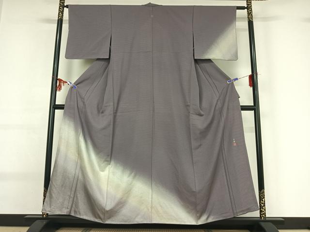 平和屋着物▽松尾光琳　訪問着　無双　絽袷　絽×絽　霞文　暈し染め　銀彩　正絹　逸品　AABG0234jh