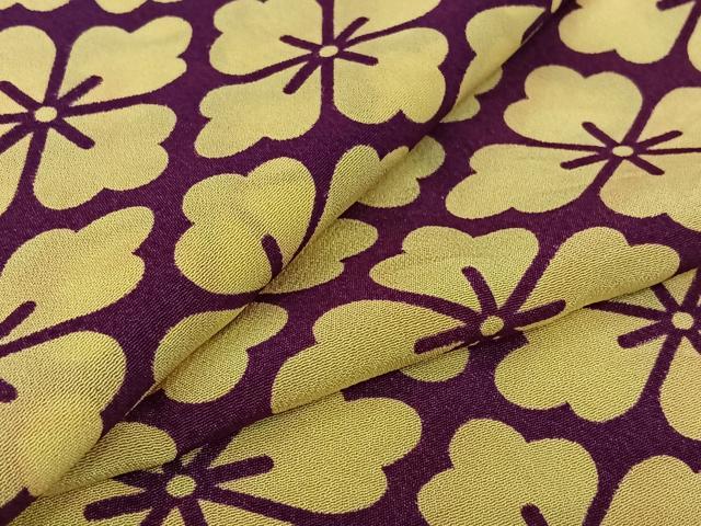 平和屋着物▽小紋　単衣　花菱文　洗える着物　AABG0251jh