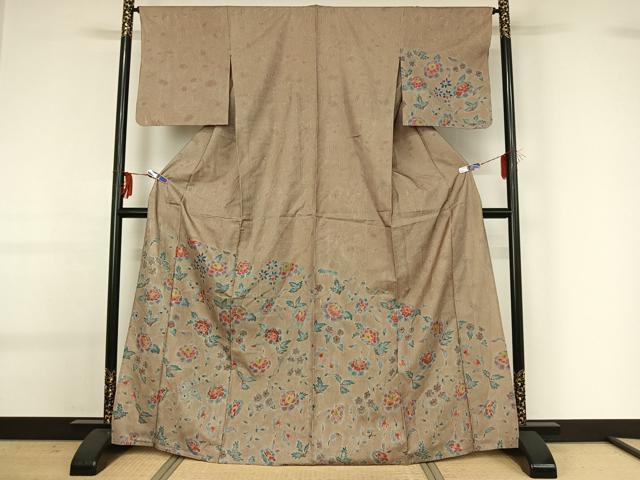 平和屋着物▽訪問着　単衣　刺子　草花文　正絹　逸品　AABG0266jh 平和屋着物▽訪問着 単衣 刺子 草花文 正絹 逸品 AABG0266jh 【公式通販】