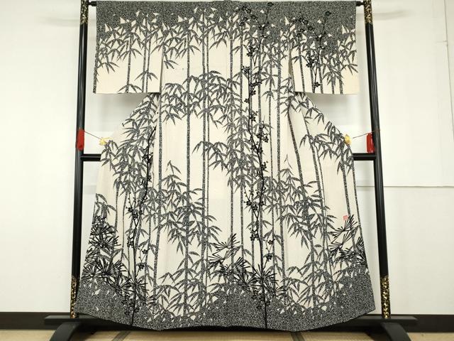 平和屋着物●伝統工芸士　水谷滉　訪問着　松竹梅文　正絹　逸品　AABG0288cs