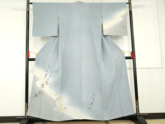 平和屋着物●訪問着　手描き　枝花文　暈し染め　金彩　正絹　逸品　AABG0316cs