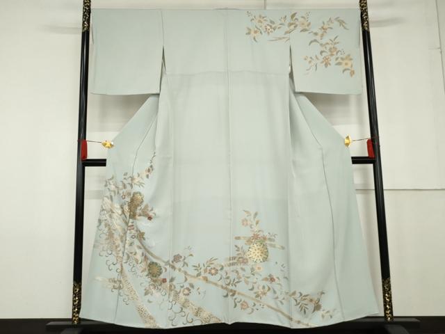 平和屋着物●訪問着　螺鈿　正倉院更紗花唐草文　金彩　正絹　逸品　AABG0318cs 平和屋着物○訪問着 螺鈿 正倉院更紗花唐草文 金彩 正絹 逸品