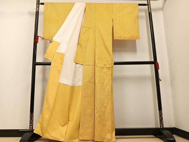 平和屋着物●本場大島紬　染大島　総絞り　間道　正絹　逸品　AABG0405ph_2