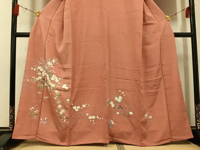 平和屋着物●訪問着　友禅　枝花文　正絹　逸品　AABG0423ph_2