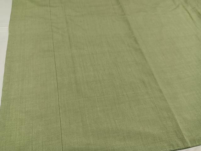 平和屋着物●本場結城紬　重要無形文化財　色無地　柳茶色　正絹　逸品　AABG0429ph 平和屋着物○本場結城紬 重要無形文化財 色無地 柳茶色 正絹 逸品