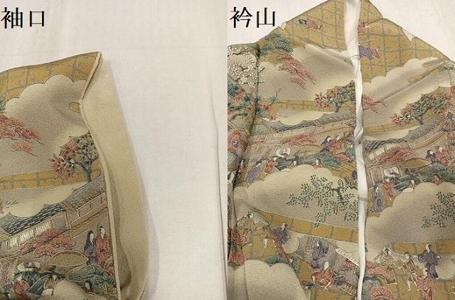 平和屋着物●訪問着　総刺繍　人物風景文　金彩　正絹　逸品　AABG0432ph_9