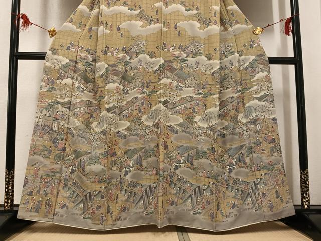 平和屋着物●訪問着　総刺繍　人物風景文　金彩　正絹　逸品　AABG0432ph_2