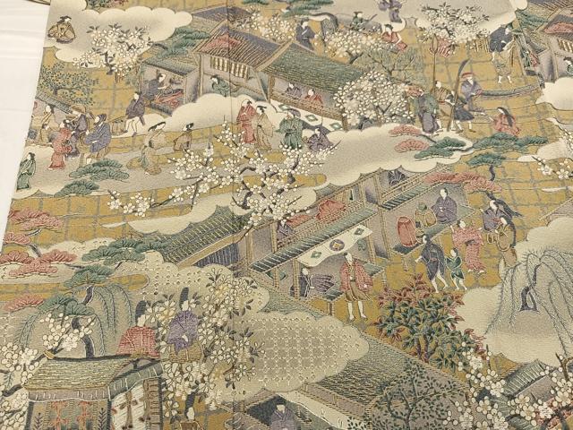 平和屋着物●訪問着　総刺繍　人物風景文　金彩　正絹　逸品　AABG0432ph_3